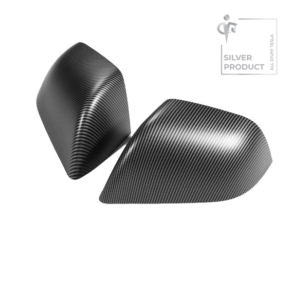 Matte Carbon Fiber Pattern ABS Side Mirror Decorative Cover For Model 3