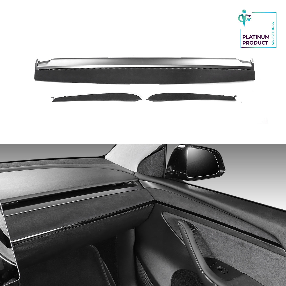 Alacantra Dashboard Decorative Replacament Panel Trim For Model 3 and Model Y