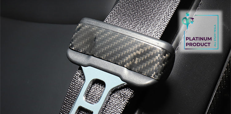Matte Carbon Real Carbon Fiber Seat Belt Buckle Cover Trim For Model 3 and Model Y (2 pcs)