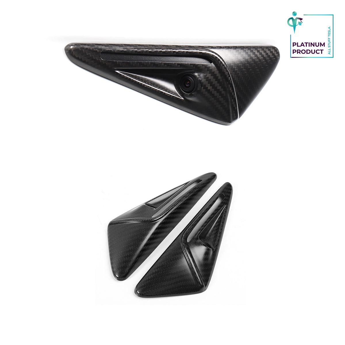 Matte Carbon Real Carbon Fiber Side Camera Turn Signal Full Cover For All Tesla Models