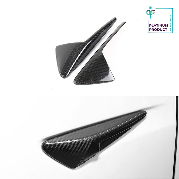 Bright Carbon Real Carbon Fiber Side Camera Turn Signal Cover For All Tesla Models