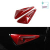 Red Bright Carbon Real Carbon Fiber Side Camera Turn Signal Full Cover For All Tesla Models