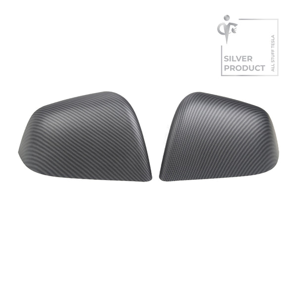 Matte Carbon Fiber Pattern ABS Side Mirror Decorative Cover For Model Y