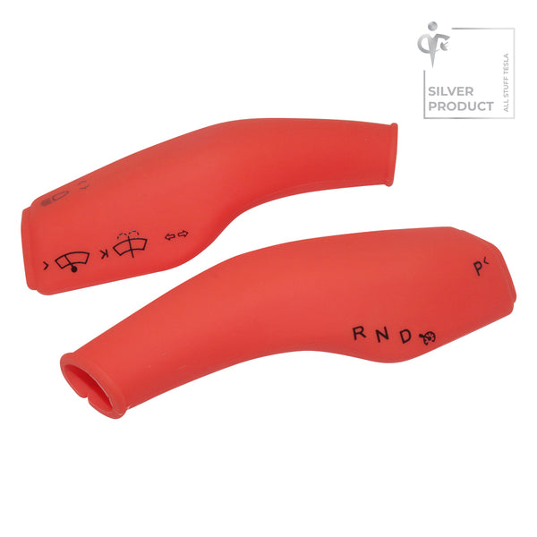 Red Silicone Turn Signal Lever Full Cover For Model 3 and Model Y