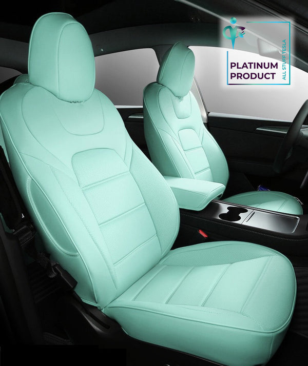 Green Nappa Leather Full Surround Seat Cover For Model Y