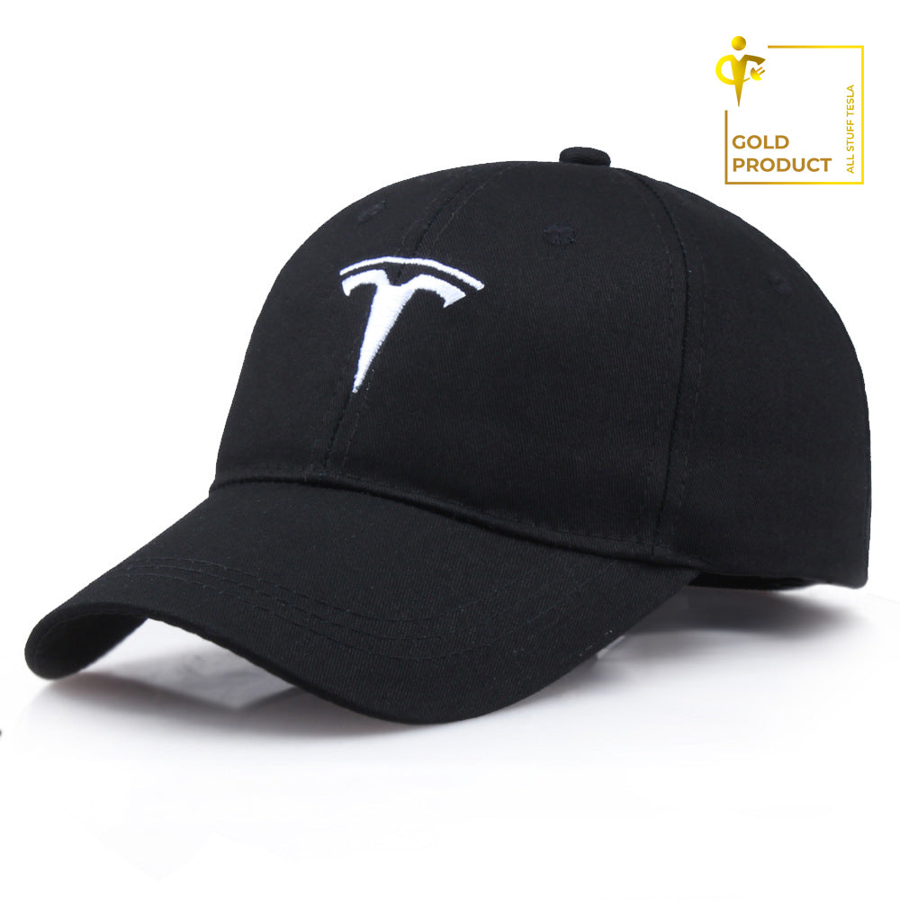 Black Tesla White Logo Baseball Hat