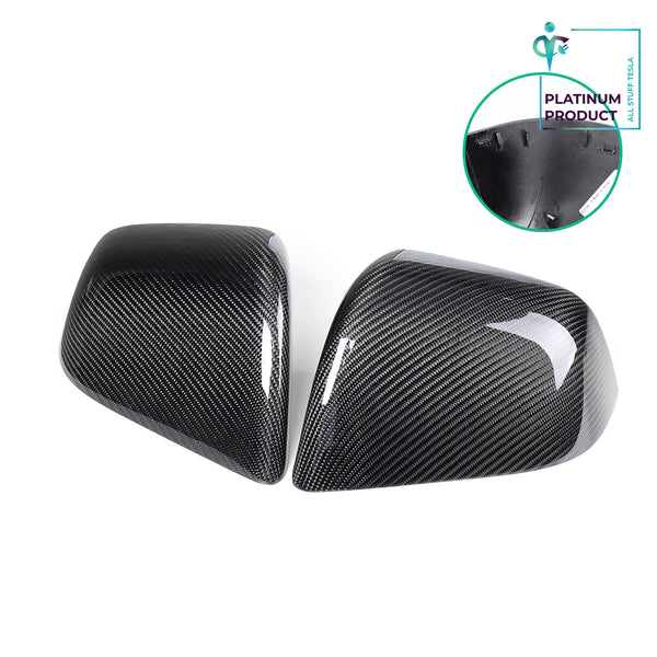 Bright Carbon Real Carbon Fiber Side Mirror Decorative Cover Replacement For Model Y