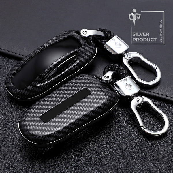 Carbon Fiber ABS Protective Car Key Cover For Model X