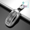 Silver Aluminum Alloy Protective Car Key Cover With Hook For Model X