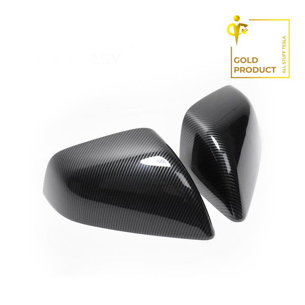 Carbon Fiber Pattern ABS Side Mirror Decorative Cover For Model X