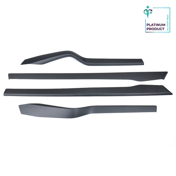 Matte Carbon Real Carbon Fiber Front and Rear Door Trim Panels For Model X