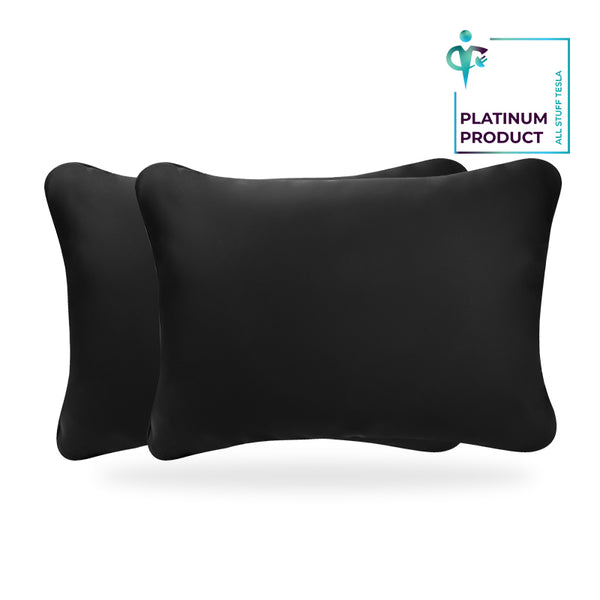 Black Nappa Leather Waist Rest Pillow Set For All Tesla Models