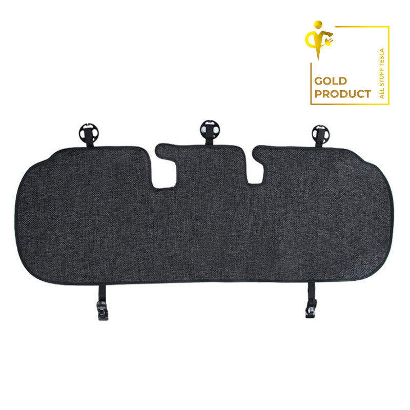 Gray Linen Rear Car Seat Cushion Cover For Model 3