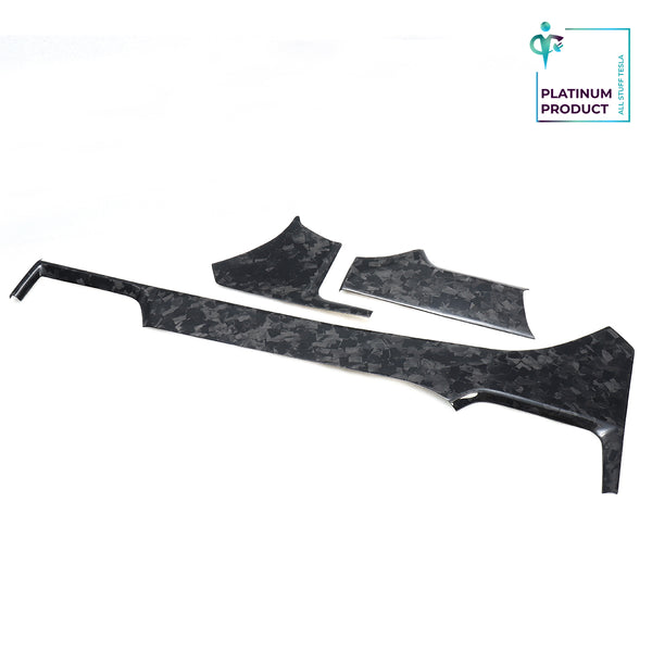 Bright Forging Pattern Real Carbon Fiber Dashboard Decoration Trim Cover For Model X and Model S