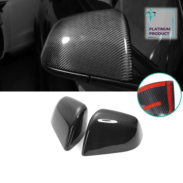 Bright Carbon Real Carbon Fiber Side Mirror Decorative Cover For Model 3
