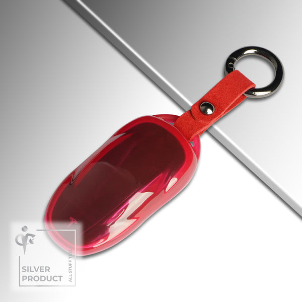 Transparent Red ABS Protective Car Key Cover For Model S