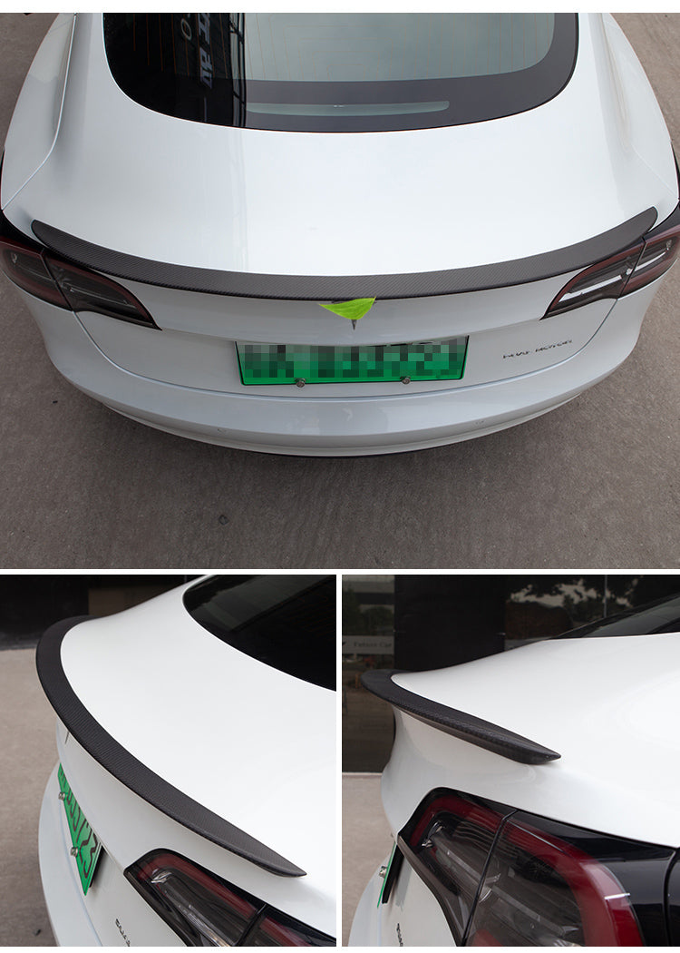 Matte Carbon Real Carbon Fiber Rear Trunk Wing Spoiler For Model S