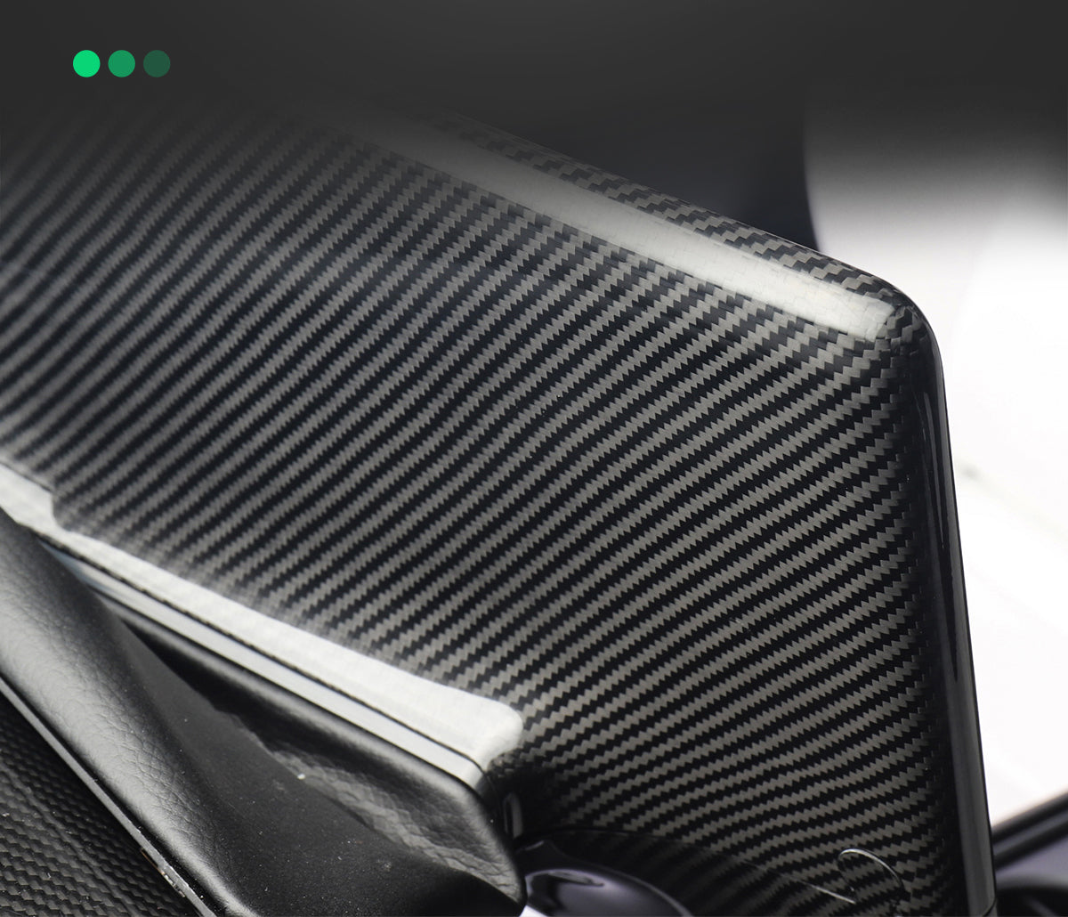 Bright Carbon Real Carbon Fiber Central Control Screen Back Cover For Model 3 and Model Y