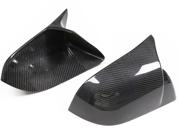 Bright Carbon Real Carbon Fiber Side Mirror Decorative Horn Cover For Model 3