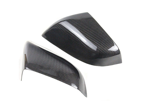 Bright Carbon Real Carbon Fiber Side Mirror Decorative Cover For Model S