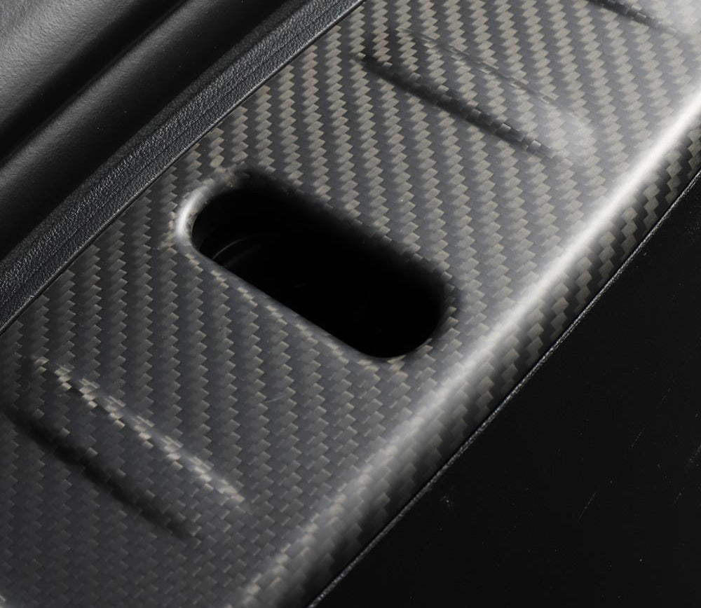Matte Carbon Real Carbon Fiber Front Trunk Lock Protective Cover For Model 3