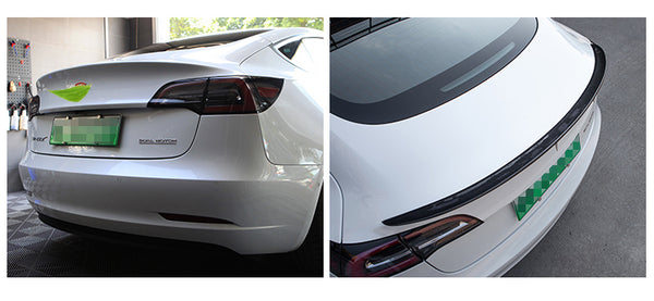 Matte Forging Pattern Real Carbon Fiber Rear Trunk Wing Spoiler For Model 3