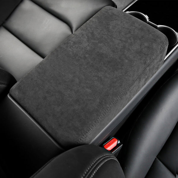 Suede Leather Armrest Box Protective Cover For Model 3 and Model Y