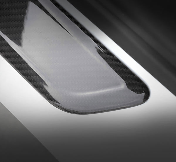 Bright Carbon Real Carbon Fiber Front and Rear Door Sill Strip Trim For Model 3