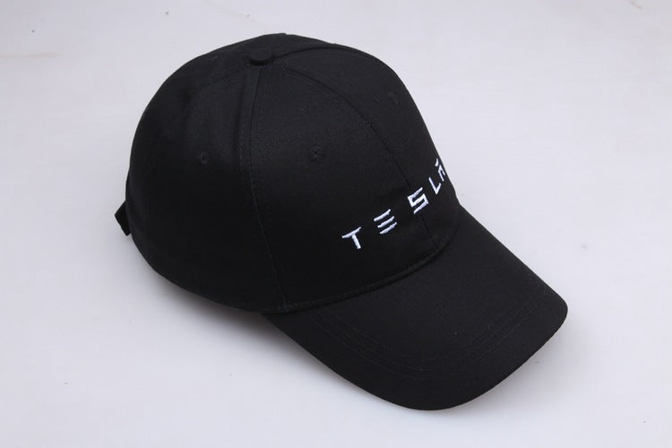 Black Tesla Text Baseball Hat