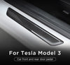 Bright Carbon Real Carbon Fiber Front and Rear Door Sill Strip Trim For Model 3