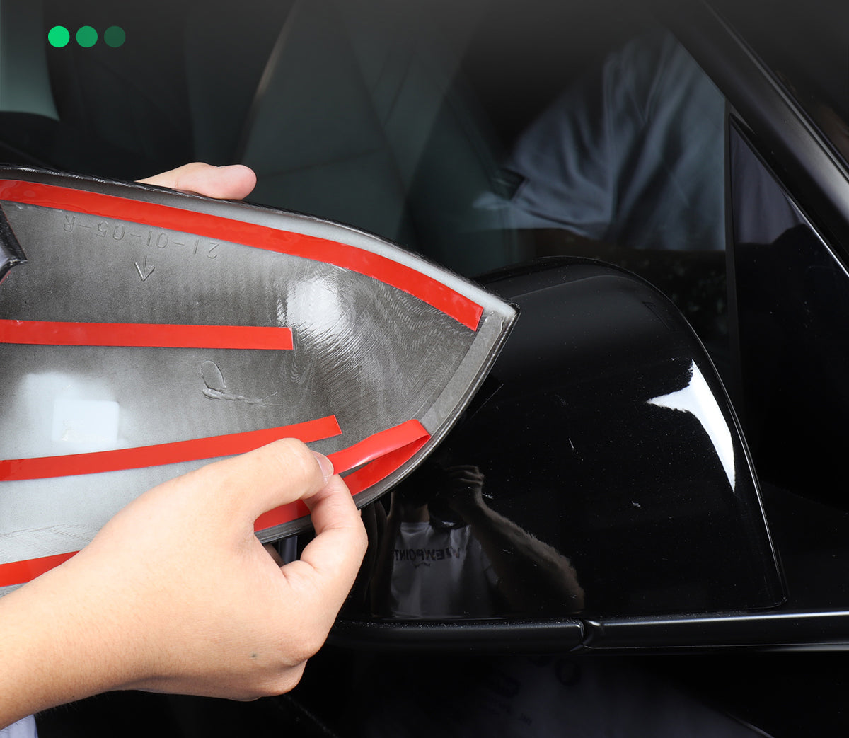 Matte Carbon Fiber Pattern ABS Side Mirror Decorative Cover For Model 3