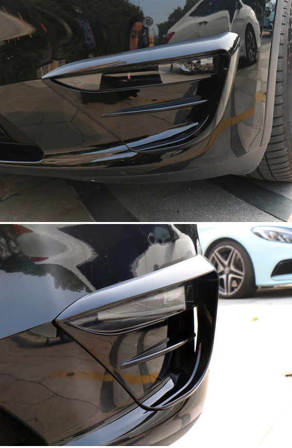 Matte Black ABS Front Fog Lamp Spoiler For Model 3