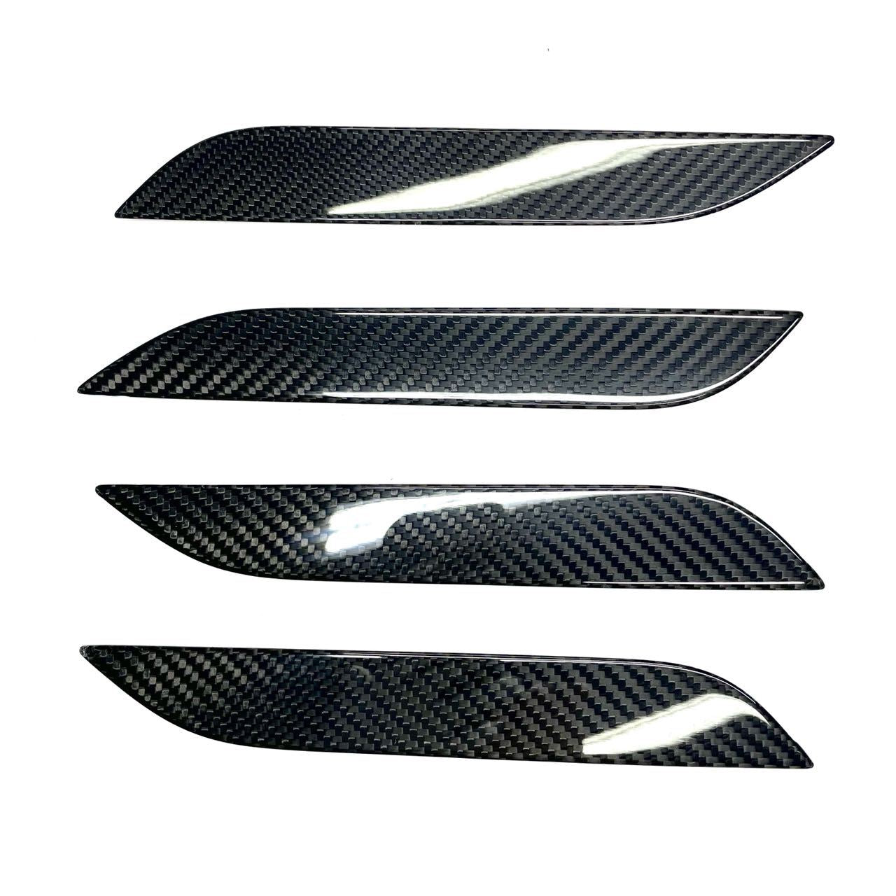 Bright Carbon Real Carbon Fiber Door Handle Cover Trim For Model S