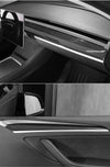 Bright Carbon Real Carbon Fiber Dashboard Decorative Replacament Panel Trim For Model 3 and Model Y