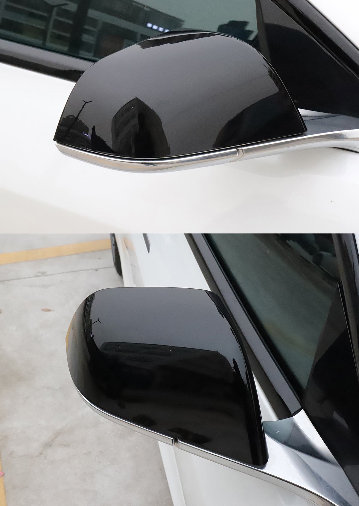 Black ABS Side Mirror Decorative Cover For Model 3