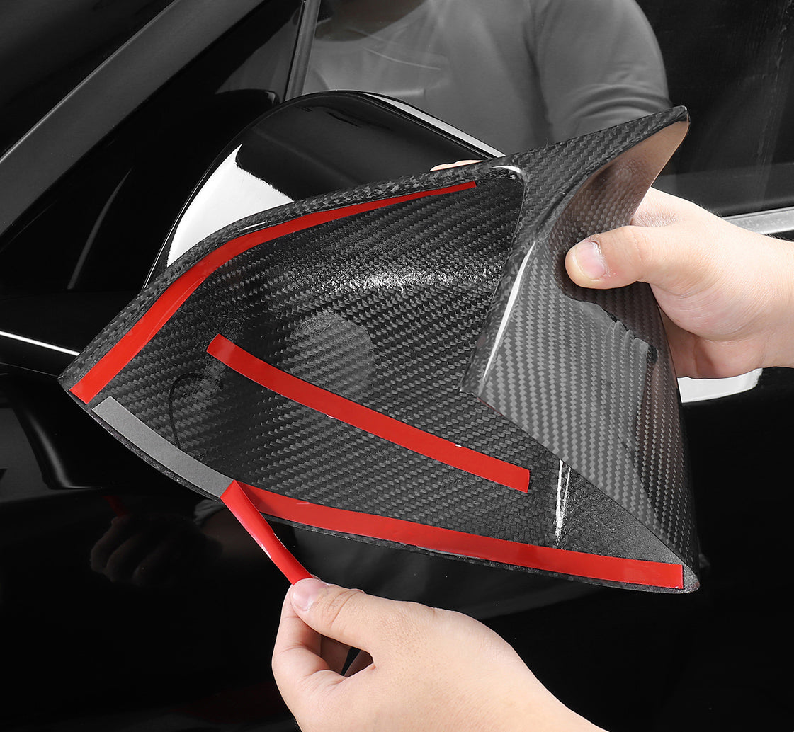 Matte Carbon Real Carbon Fiber Side Mirror Decorative Cover For Model X