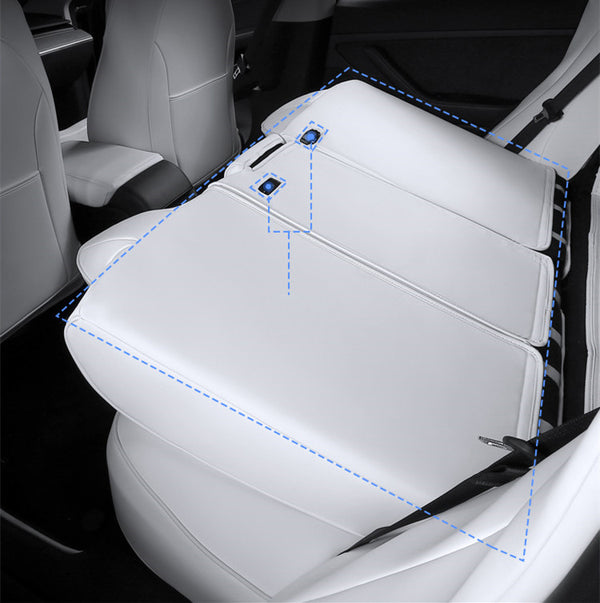 White Nappa Leather Half Surround Seat Cover For Model 3 2024