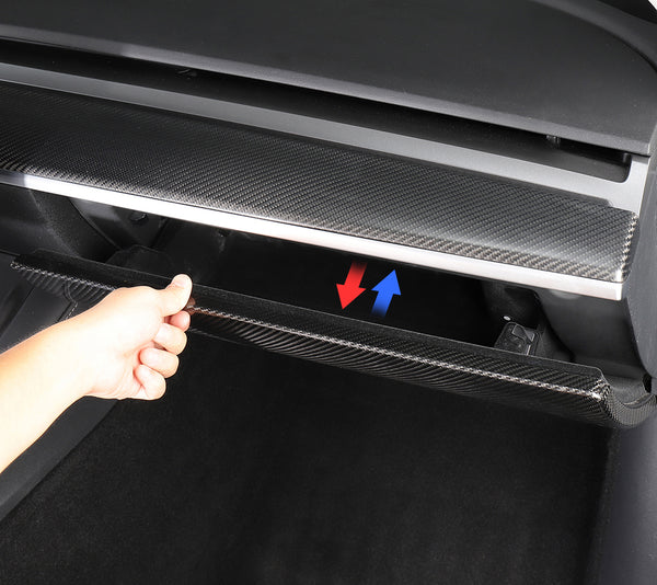 Bright Carbon Real Carbon Fiber Glove Box Protective Cover Trim For Model 3 and Model Y