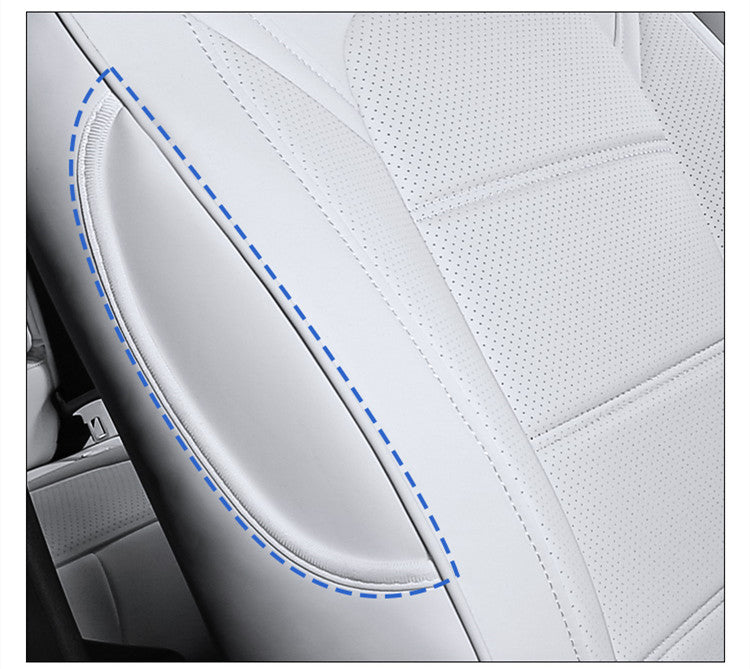 Coffee Nappa Leather Full Surround Seat Cover For Model 3 2017-2023