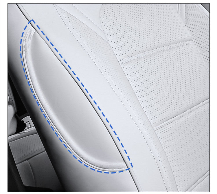 White Nappa Leather Half Surround Seat Cover For Model 3 2024