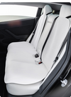 White Flannel Full Car Seat Cushion Cover Set For Model Y