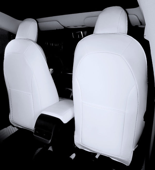 Coffee Nappa Leather Full Surround Seat Cover For Model Y