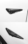 Bright Forging Pattern Real Carbon Fiber Side Camera Turn Signal Cover For All Tesla Models