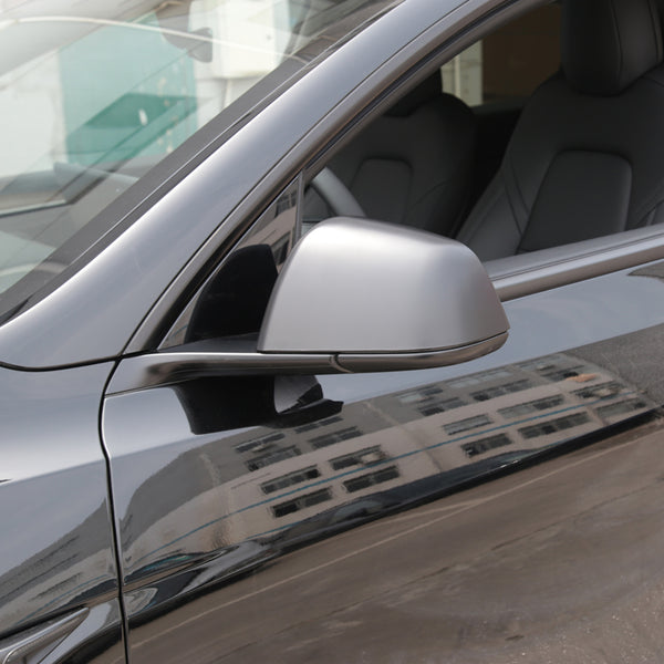 Matte Carbon Fiber Pattern ABS Side Mirror Decorative Cover For Model Y