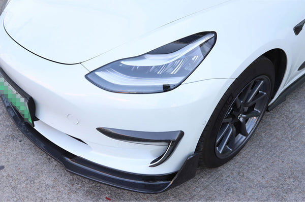 Black Front Headlight Decorative Eyebrow Sticker For Model 3