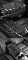 Bright Forging Pattern Real Carbon Fiber Armrest Box Protective Cover For Model 3 and Model Y