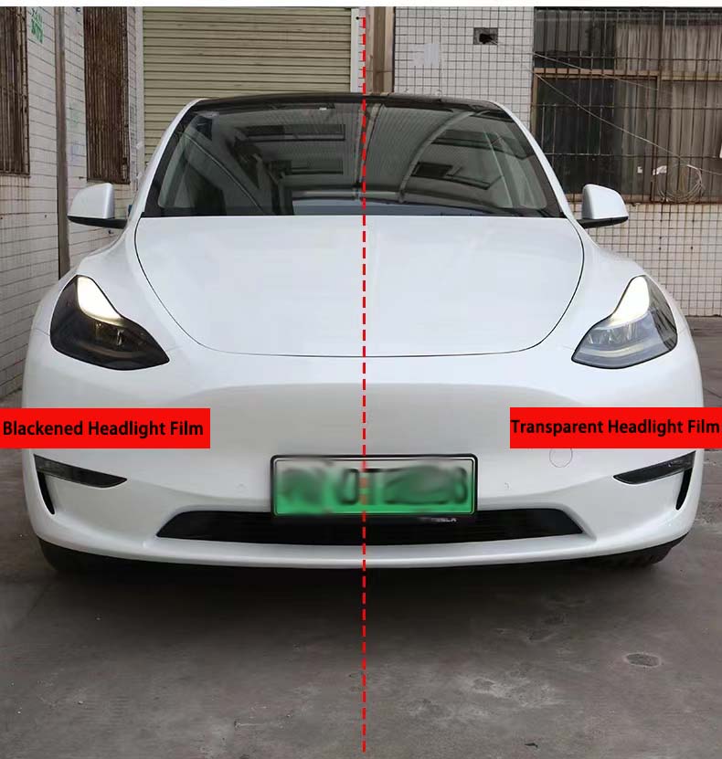 Transparent Front Headlamp Protective Film for Model 3 and Model Y 2021-2023