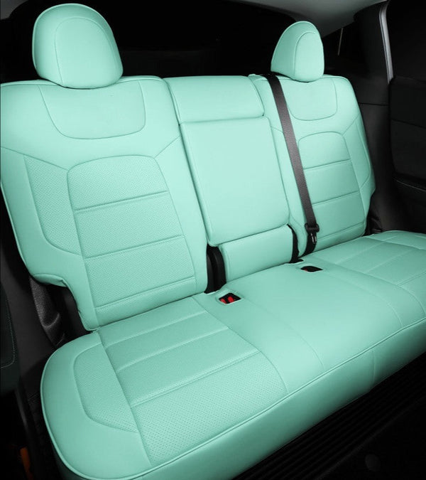 Green Nappa Leather Full Surround Seat Cover For Model 3 2024