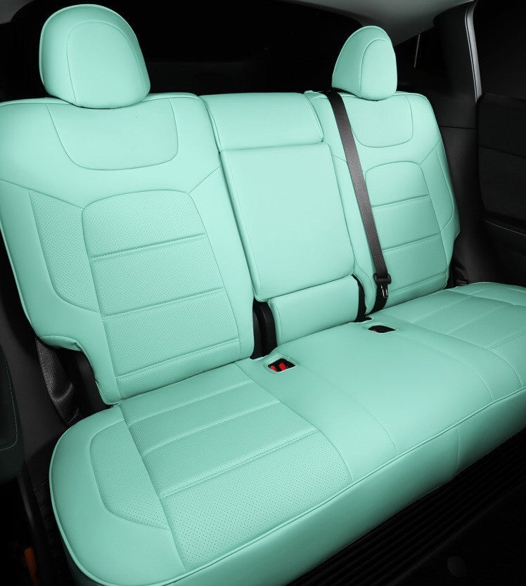 Green Nappa Leather Half Surround Seat Cover For Model 3 2024