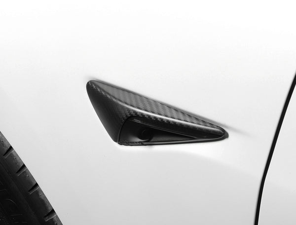 Matte Carbon Real Carbon Fiber Side Camera Turn Signal Cover For All Tesla Models